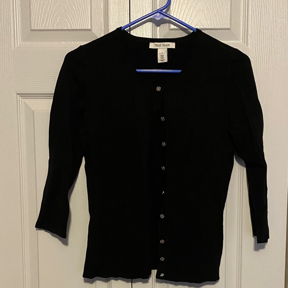 White House Black Market Elegant Black Cardigan